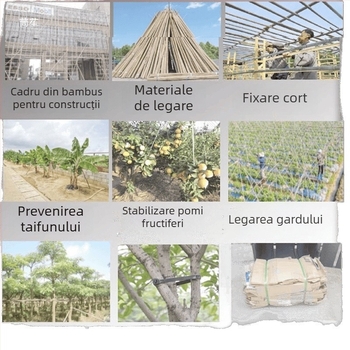 Sfoară pentru șantier cu cadru din bambus pentru legare și împachetare, bandă de legare și linie de sigilare