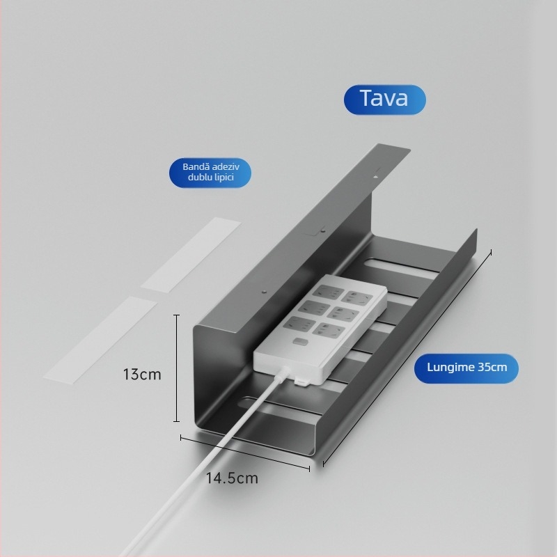 Rack de gestionare a cablurilor sub birou, din fier, organizator de cabluri pentru cabluri de birou, pentru suport de flori, protecție împotriva prafului