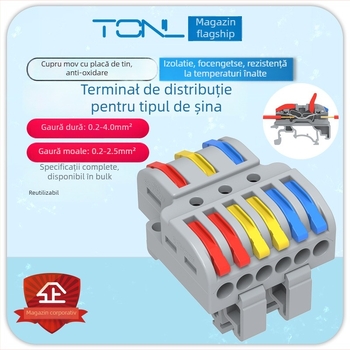TL-633 Cap terminal tip șină pentru panou de distribuție electric, terminal divizat, conectare rapidă