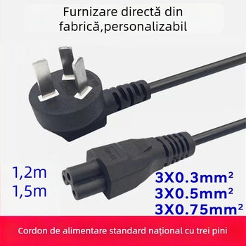 Cablu de alimentare pentru notebook cu Plum Tail cu trei prize, PVC, certificare GB/T5023.5-2008, pentru echipamente de calcul