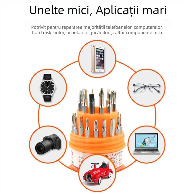 Set de șurubelnițe pentru uz casnic: cap Phillips, cap plat și forme speciale detașabile, unelte multifuncționale de reparații