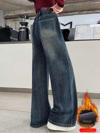 Pantaloni pentru fete iarnă cu căptușeală fleece - talie înaltă, talie elastică, culoare solidă, pentru copii peste 8 ani.