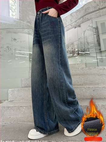 Pantaloni pentru fete iarnă cu căptușeală fleece - talie înaltă, talie elastică, culoare solidă, pentru copii peste 8 ani.