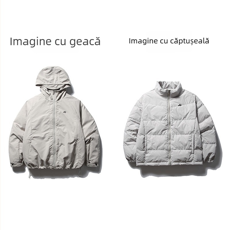 Geacă de puf cu căptușeală detașabilă, glugă, design 3-în-1, umplutură din puf de rață, protecție la frig -20°C până la -5°C