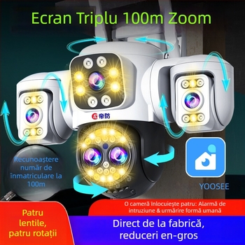 Camera de supraveghere sferică (viziune la 360°; iluminare minimă 0.001 lux; utilizare universală interior/exterior; funcție de alarmă; alimentare 12V)