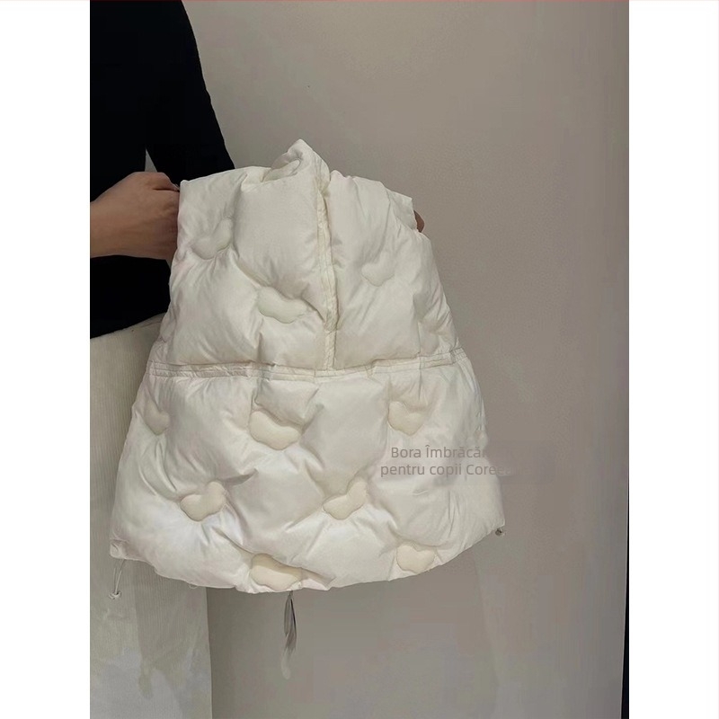 Vesta pentru copii cu puf de gâscă, fără mâneci, pentru toamnă, vârstă 3-8 ani, umplere 86-90%, poliester exterior