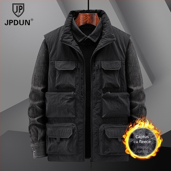 Vesta de lucru pentru bărbați, groasă, cu umplutură din poliester și căptușeală poliester, țesătură principală poliester, croi lejer