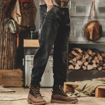 Jeans pentru bărbați, croială dreaptă, talie medie, 100% bumbac, design cu cinci buzunare