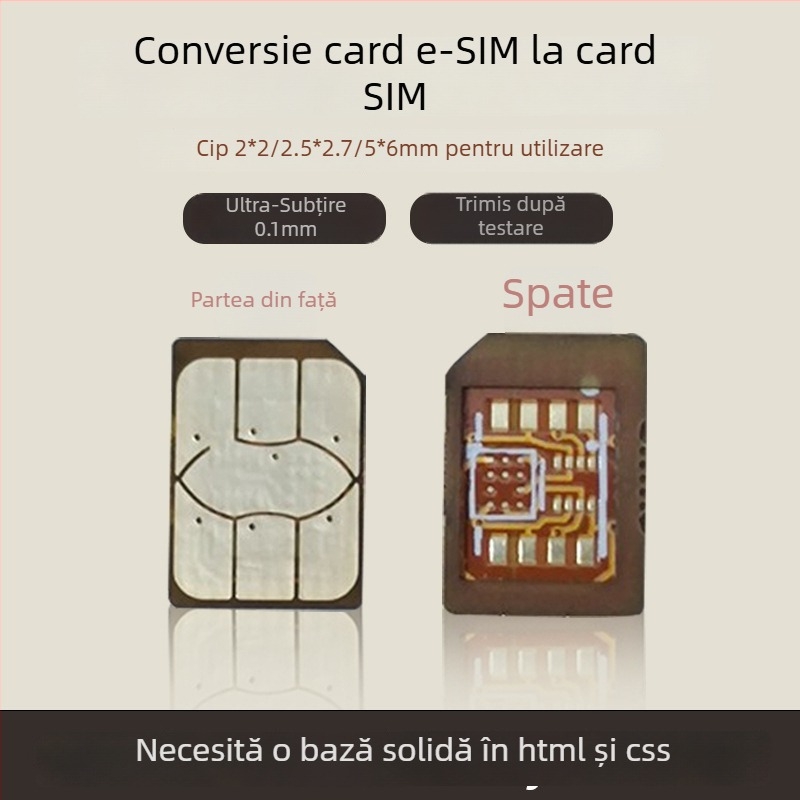 Placă adaptor pentru smartwatch: eSIM către Nano-SIM, rezistentă la temperaturi înalte, kit DIY, interfață USB 1.1