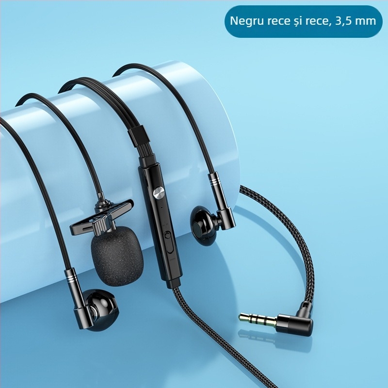 C81 căști cu fir lavalier, microfoane duale, conector 3.5 mm tip L, răspuns în frecvență 20–20000 Hz