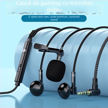 KCKZ C81 căști in-ear cablate cu două microfoane Lavalier, jack 3,5 mm în formă L, interval de frecvență 20–20000 Hz, cablu împletit