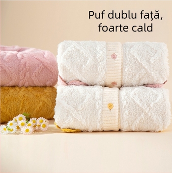 Set de pijamale pentru femei din catifea de bumbac, cu căptușeală fleece – gros pentru iarnă și toamnă, decolteu în V, mâneci lungi, pantaloni, 251–300 g/m²