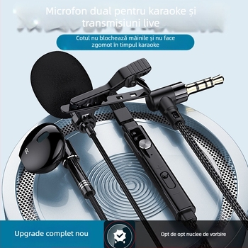 Casti cu fir, lavalier cu microfon dual, mufă 3.5 mm tip L-curbat, difuzor 14.2 mm, cablu împletit 1.5 m, 20–20000 Hz