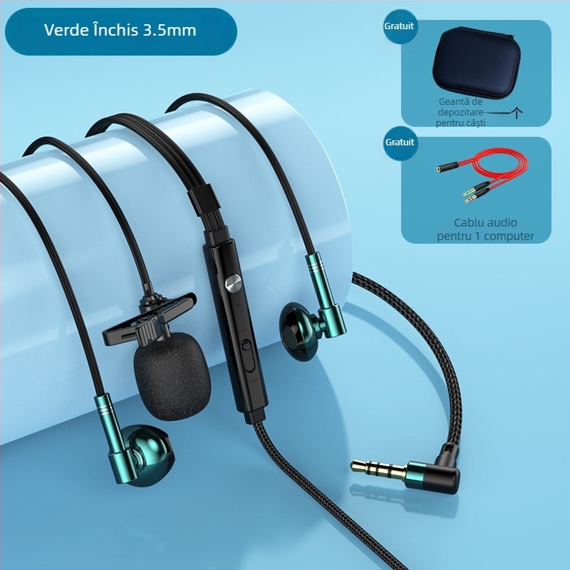 C81 căști Lavalier cu două microfoane, cablu in-ear, conector 3,5 mm în formă de L, cablu 1,5 m, 20–20000 Hz