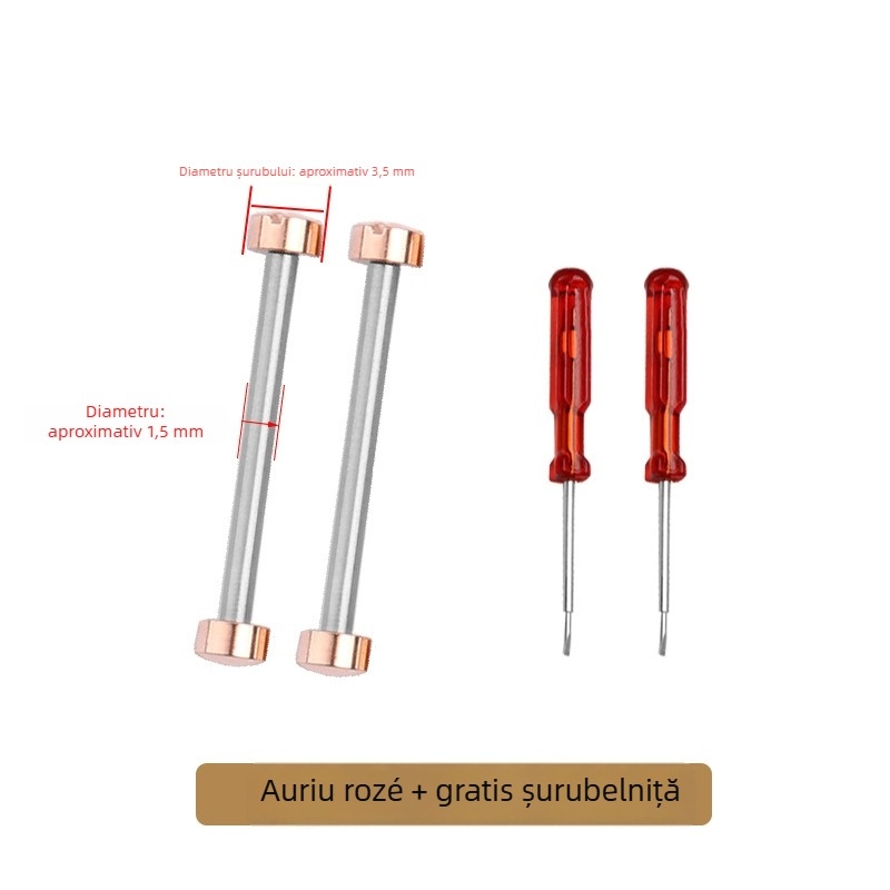 Youheng Șurub-ax pentru curea de ceas din oțel inoxidabil, cap conic, element de conectare, Nr. 1