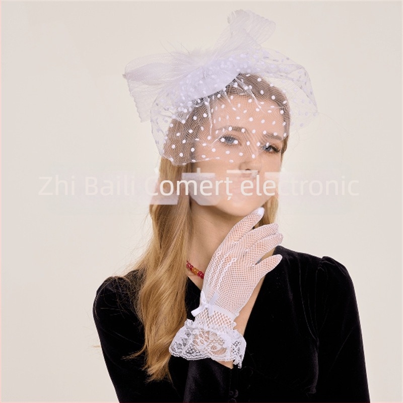 Accesoriu pentru păr de mireasă – Pene, Stil antic, Tricotat manual, Formă picătură, Cod producție Eway-08