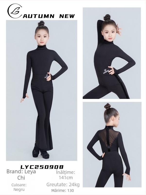 Îmbrăcăminte de dans latino pentru fete, copii și adulți – Iarnă 2025, material Crystal Hemp, Poliester 90–95%, stil dulce, stil urban elegant pentru purtare zilnică