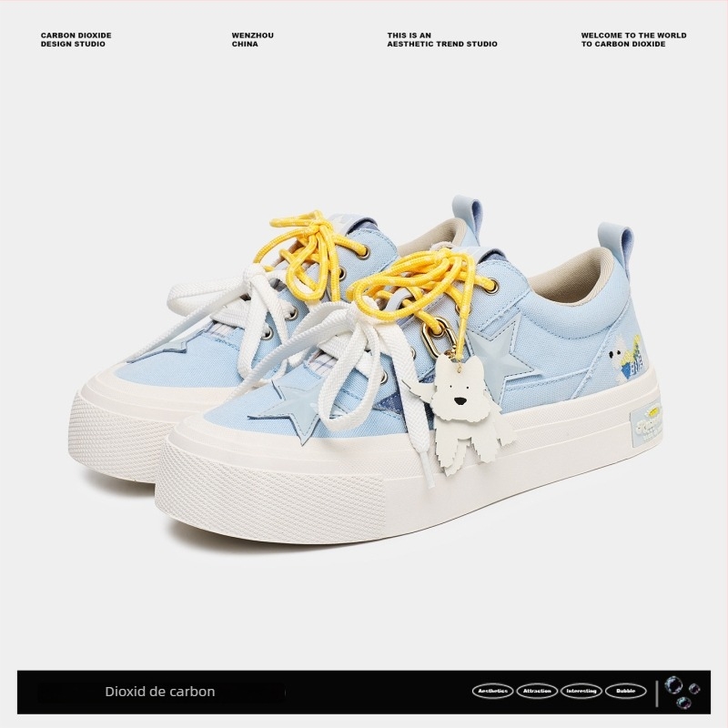 Pantofi skateboard unisex - vârf rotund, exterior din pânză, talpă PU, talpă din cauciuc, guler scurt