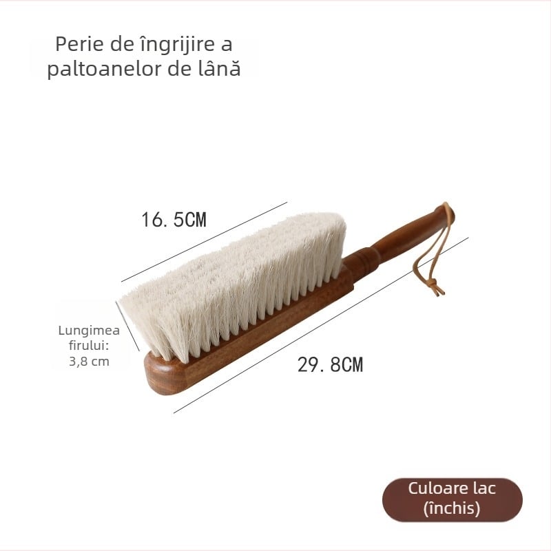 Perie pentru pat din păr de cal – electrostatică, îndepărtare praf și îngrijire a hainelor