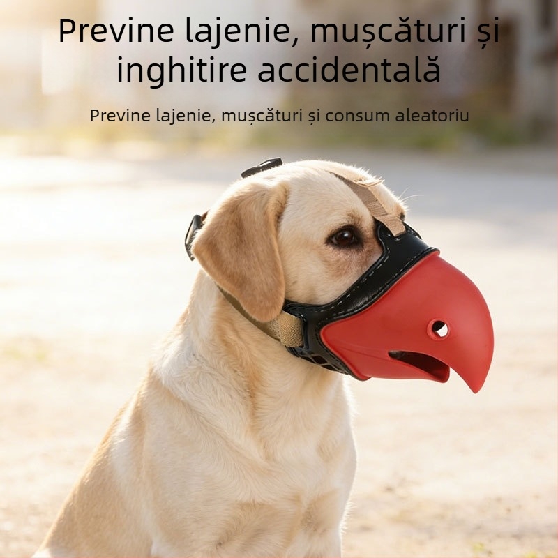 Bot de câine din TPR și bandă webbing, protecție împotriva mușcăturilor, dispozitiv anti-lătrat, mască impermeabilă pentru gură