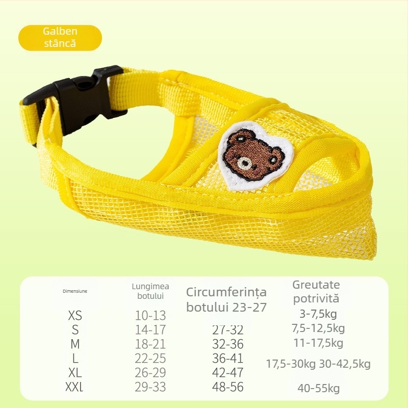 Botniță de câine din plasă respirabilă, anti-mușcare, anti-lătrat, anti-lingere (Material: Altul; Categorie: Altă; Import: Nu; Autorizare IP: Nu)