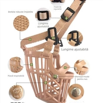 Botniță pentru câini, din plastic, anti-mușcare și anti-lătrat, previne lingerea și mestecarea, brand Friendly