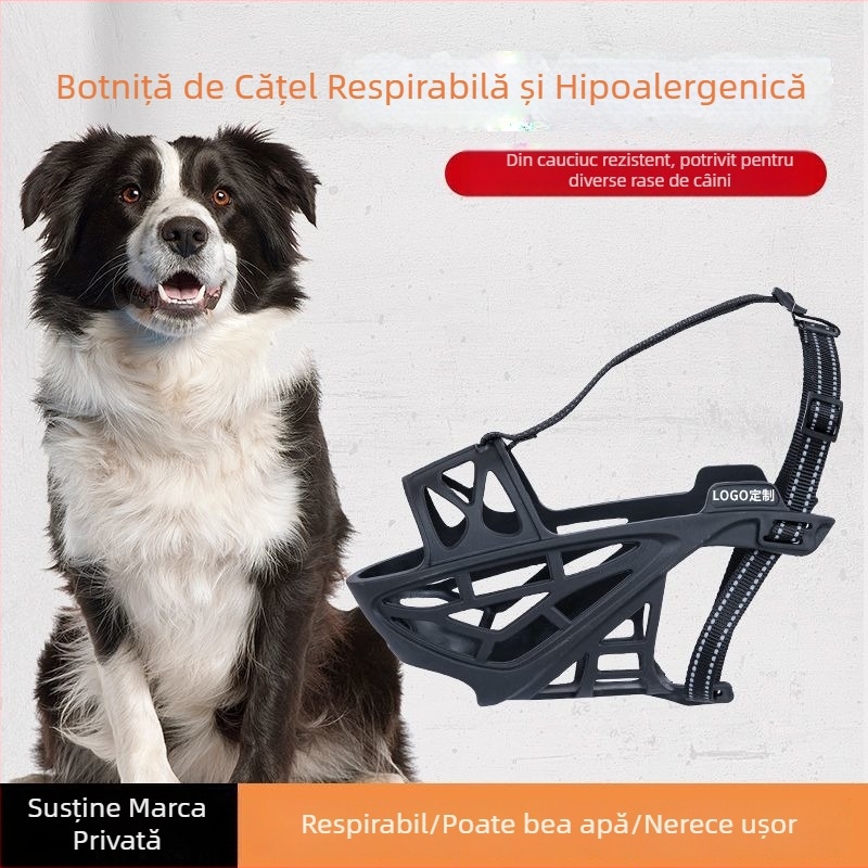 Botniță pentru câini cu protecție împotriva mușcăturilor, a mestecării și a lătratului