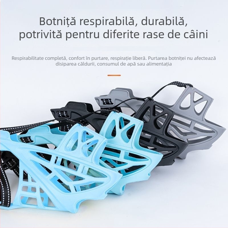 Botniță pentru câini cu protecție împotriva mușcăturilor, a mestecării și a lătratului