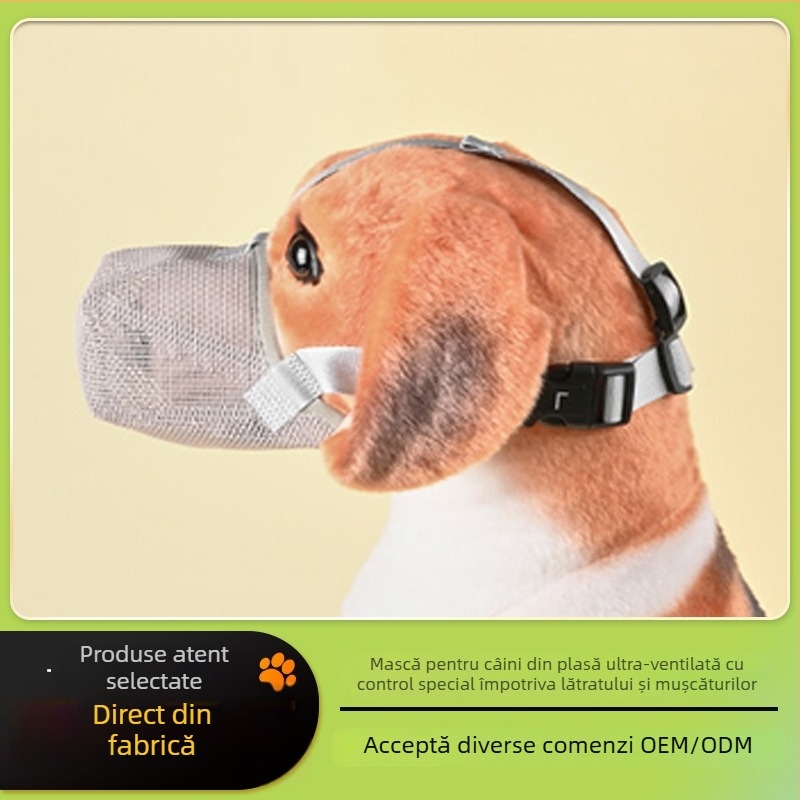 Muzzle din silicon pentru câini – respirabil, controlul lătratului și al mușcăturilor, ambalaj 10+ bucăți, export transfrontalier exclusiv