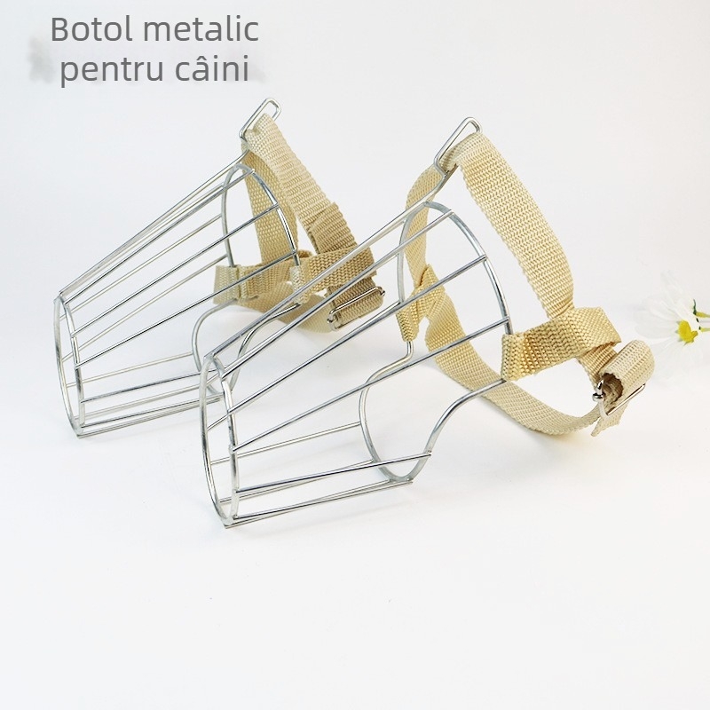 Protecție gură pentru câini din metal, respirabilă, anti-mușcare, anti-lătrare