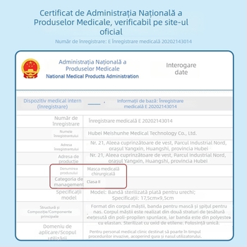 Masca chirurgicală medicală Doctor Chu – Material nețesut + meltblown, de unică folosință