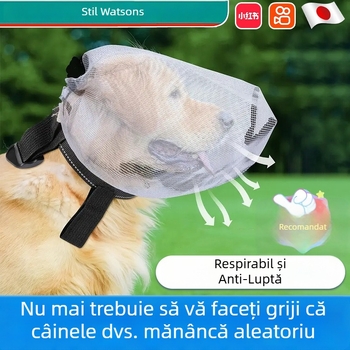 Mască透明nă pentru câine, din nylon, respirabilă, previne lătratul, luptele și mâncarea haotică. Spec: Material – Nylon; Brand – Crown; Import – Nu; IP – Nu
