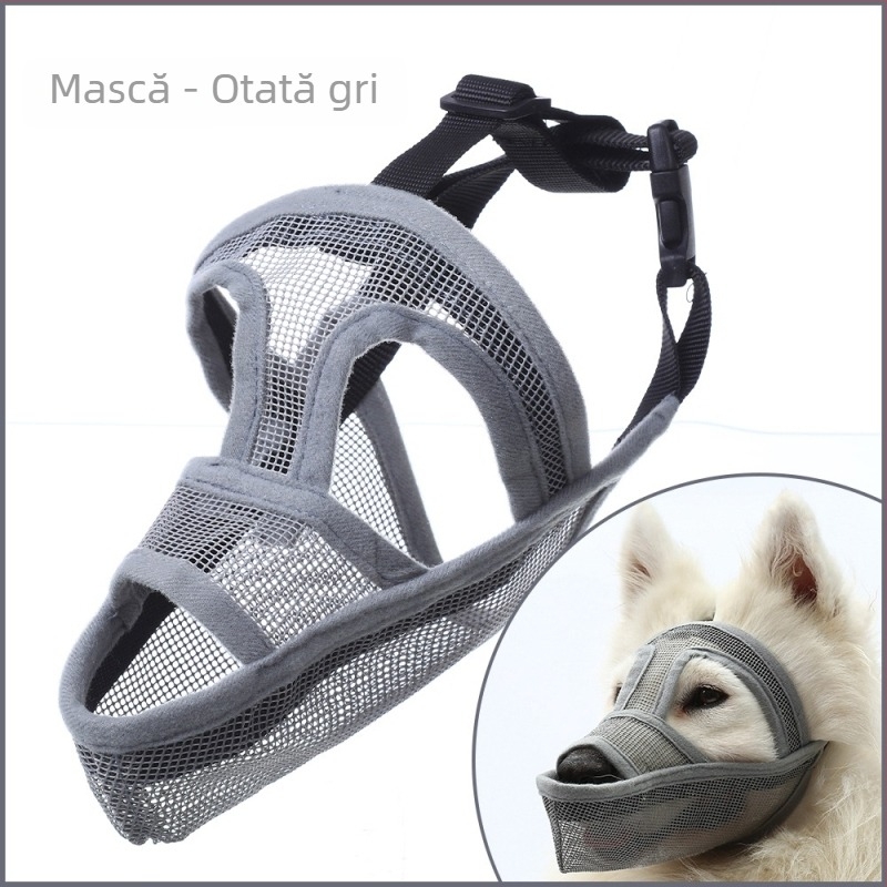 Mască de bot pentru câini mici și de talie medie – plasă din material de plasă, Han Dou, origine Zhejiang, pachet 300, anti-lătrat, anti- mușcare, anti-supra alimentării