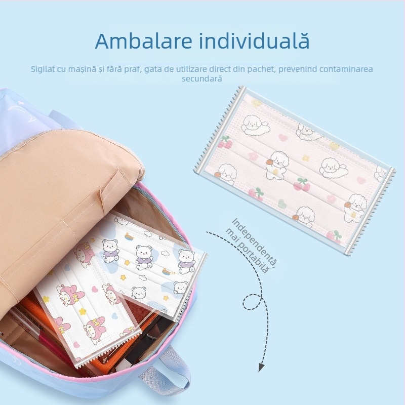 Doctor Chu mască pediatrică medicală — de unică folosinţă, material: textil netesut + Meltblown, stil: desenat manual