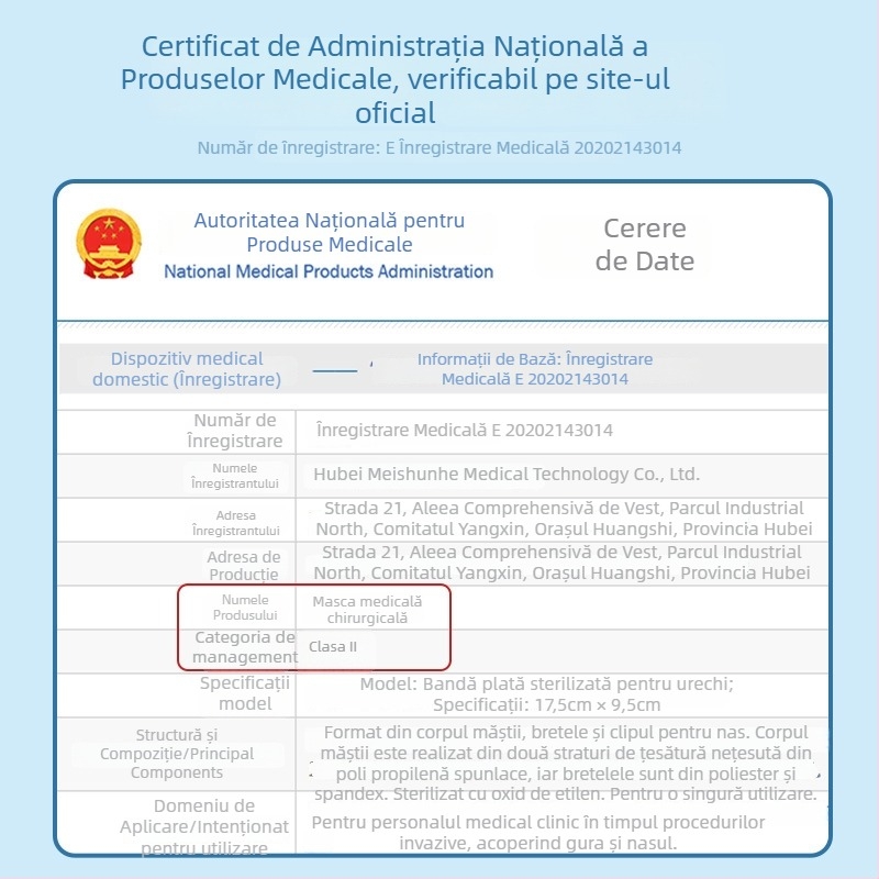 Doctor Chu mască pediatrică medicală — de unică folosinţă, material: textil netesut + Meltblown, stil: desenat manual