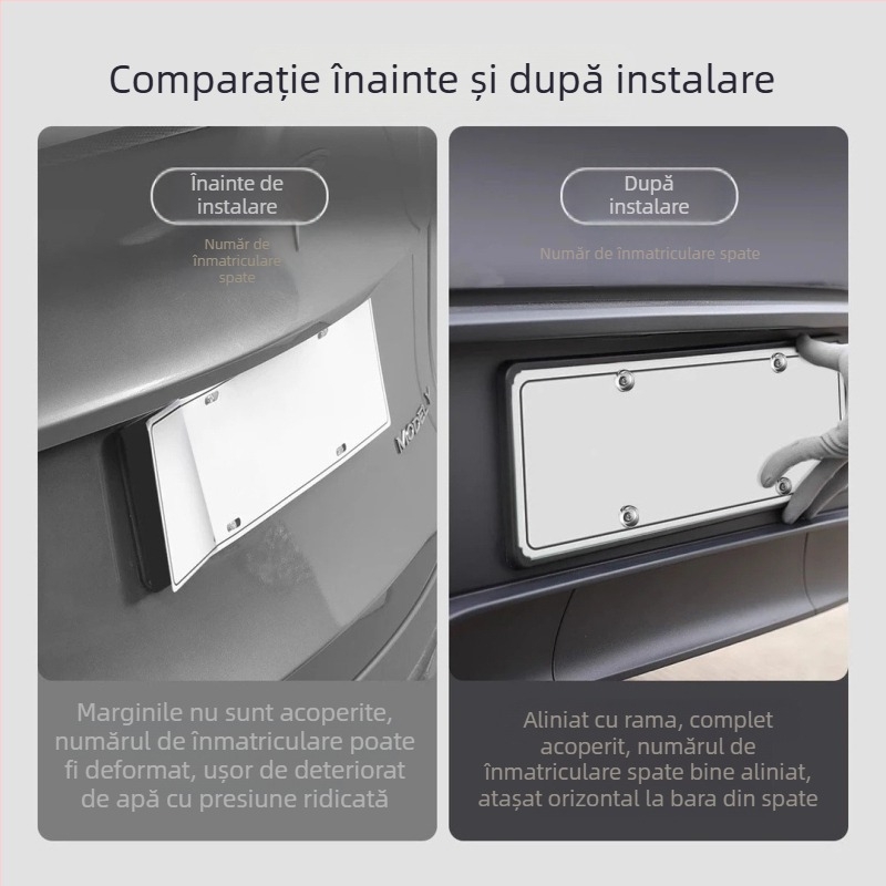 Suport suspendat pentru plăcuța de înmatriculare cu acoperire completă pentru Tesla Model Y și Model 3 (versiune nouă) - plastic, brand LANT