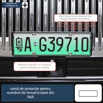 Ramă de protecție pentru plăcuța de înmatriculare Zeekr 9X, aliaj de aluminiu, șuruburi incluse