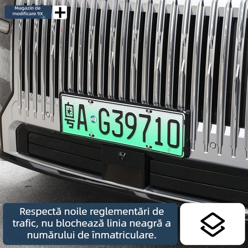 Ramă de protecție pentru plăcuța de înmatriculare Zeekr 9X, aliaj de aluminiu, șuruburi incluse