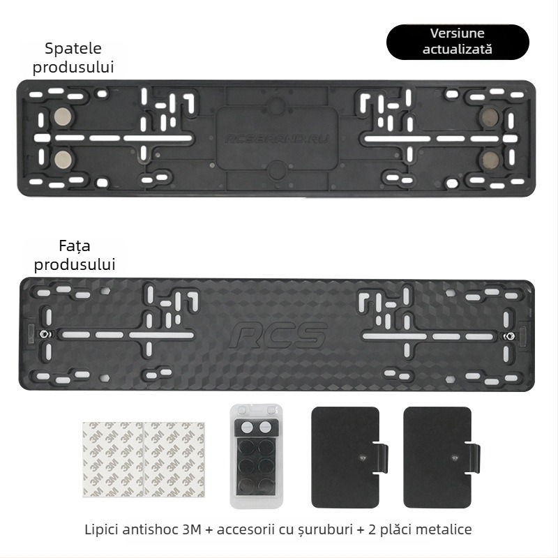 XC-LPF ramă pentru numărul de înmatriculare, stil european, din ABS plastic, montare magnetică, model XC-W197-plastic-Magnetic