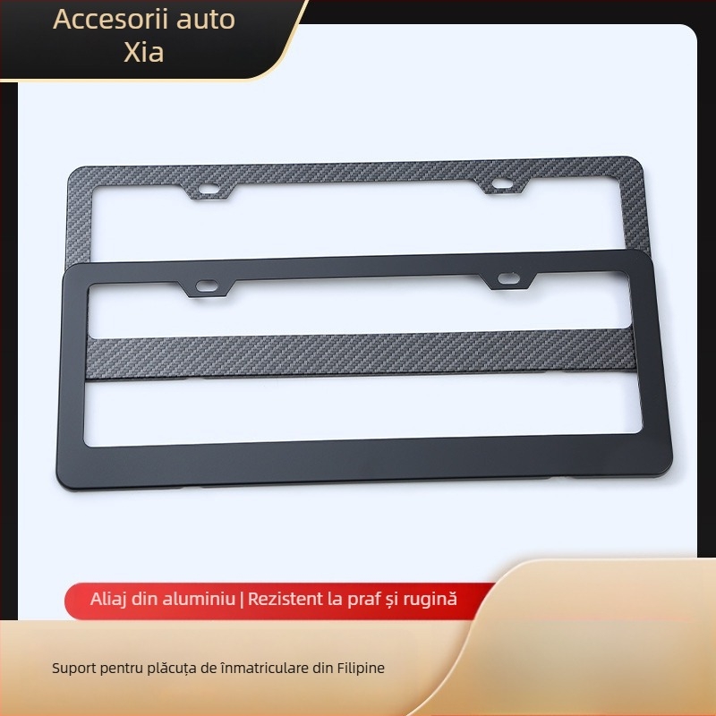 Ramă pentru plăcuța de înmatriculare din aliaj de aluminiu, cu model fibră de carbon, Modelul 07, pentru sedan filipinez