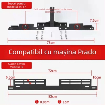 LD-ZJ suport pentru lampă LED de ceață pentru LC200 Prado (14-20), oțel inoxidabil, marcă LD