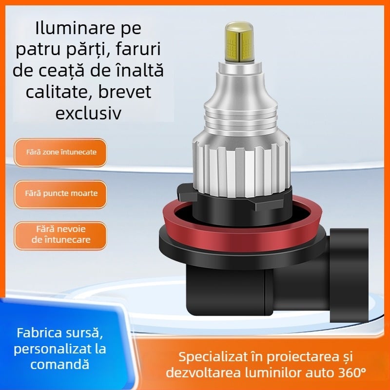 Lumină de ceață LED, model PSX26W/H11/9005/H7, carcasă din aluminiu de aviație cu cupru, 20W, 12V