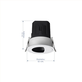 Lampă LED încorporată pentru oglinda de machiaj, sursă COB, CRI ≥95, 220V, corp din aluminiu, întrerupător cu buton