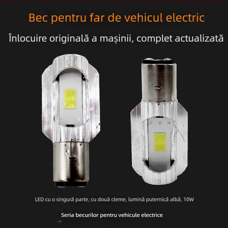 Faro LED frontal pentru biciclete electrice, 12V, montaj cu două gheare, fascicul înalt și scăzut