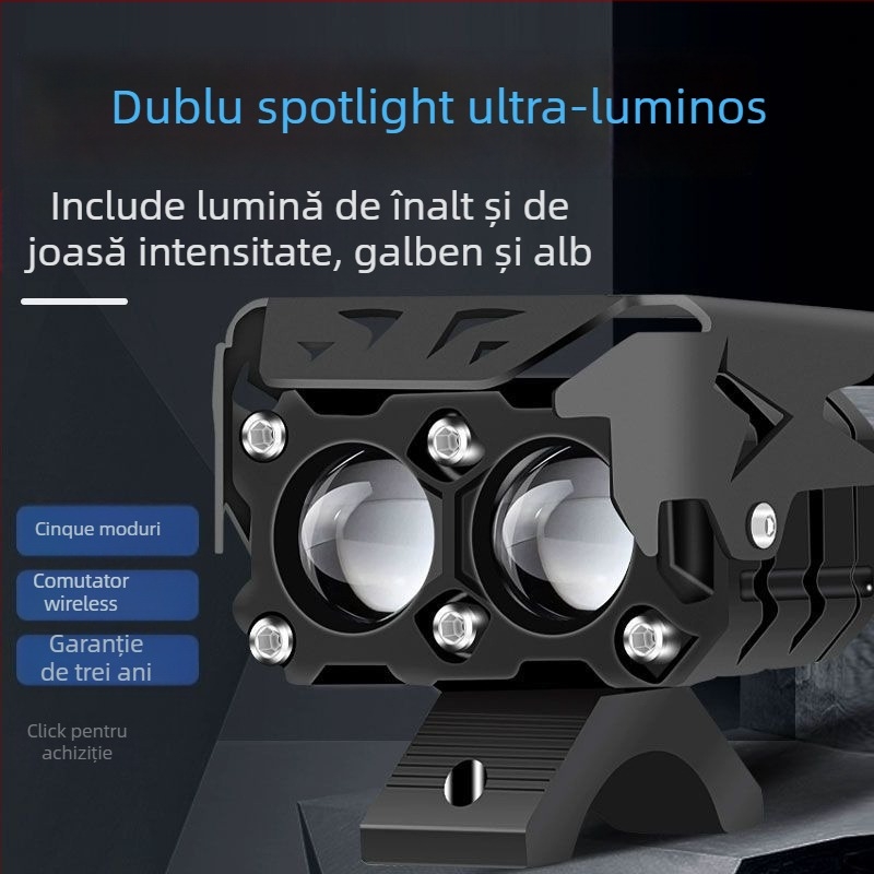 Far LED pentru vehicule electrice – super luminozitate, lampă cu lentilă pentru motocicletă, proiector intermitent, iluminare de drum pentru vehicule cu trei roți