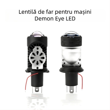 Faro LED H4 cu montaj direct, lentilă bifocală, lumină distantă și apropiată, 3600 lm, 50W
