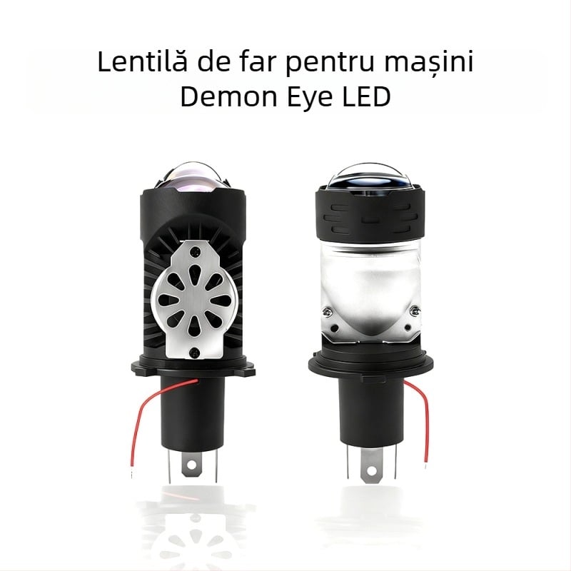 Faro LED H4 cu montaj direct, lentilă bifocală, lumină distantă și apropiată, 3600 lm, 50W