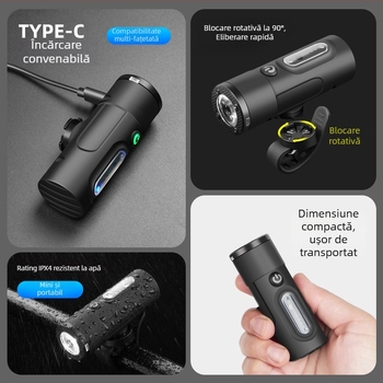 Demonknights Lămpi pentru bicicletă: far și lumină de poziție, pentru plimbări de noapte pe drumuri montane, impermeabile