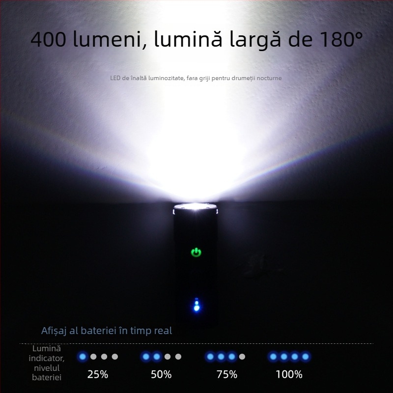 Demonknights Sistem de iluminare pentru bicicletă: far frontal și far spate pentru plimbări nocturne, impermeabil, compatibil MTB/șosea