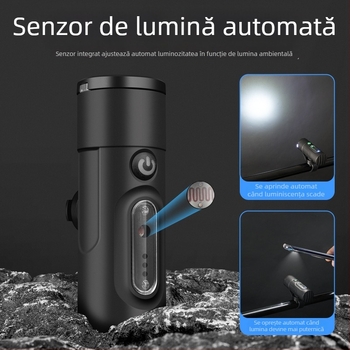 Demonknights set lumini bicicletă pentru plimbări nocturne: far față și far spate, impermeabil